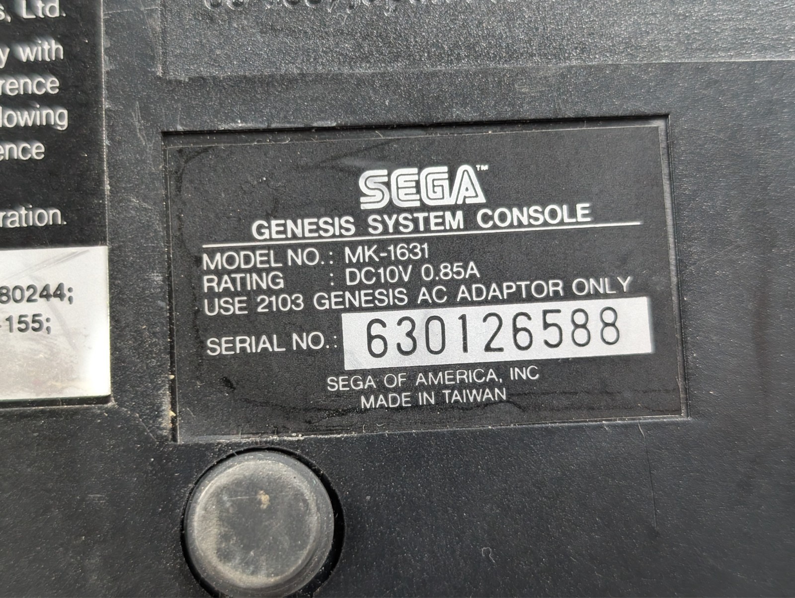 SEGA Genesis Model 2 MK-1631 Video Game Console Only – Tested Works – Shows Wear