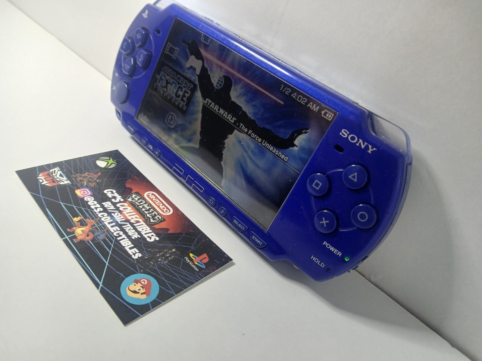 ✅ SONY PSP 1001 USA 💙 BLUE HANDHELD CONSOLE TESTED WORKING
