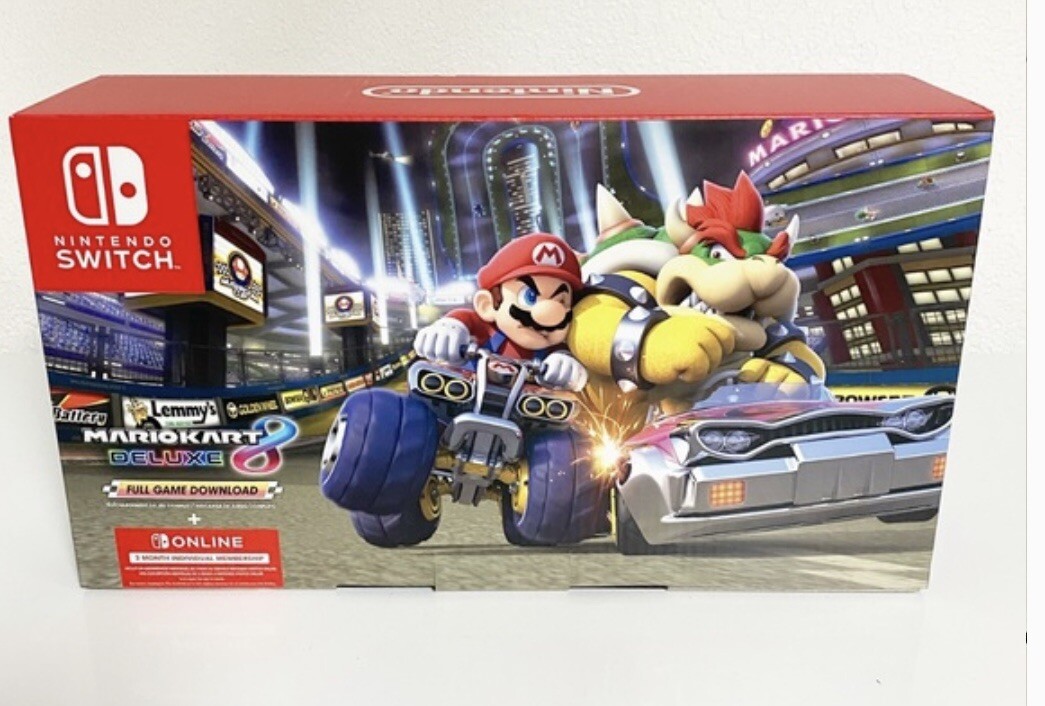 Sealed Nintendo Switch w/Blue & Red Joy-Con Controllers and Mario Kart 8 Bundle!