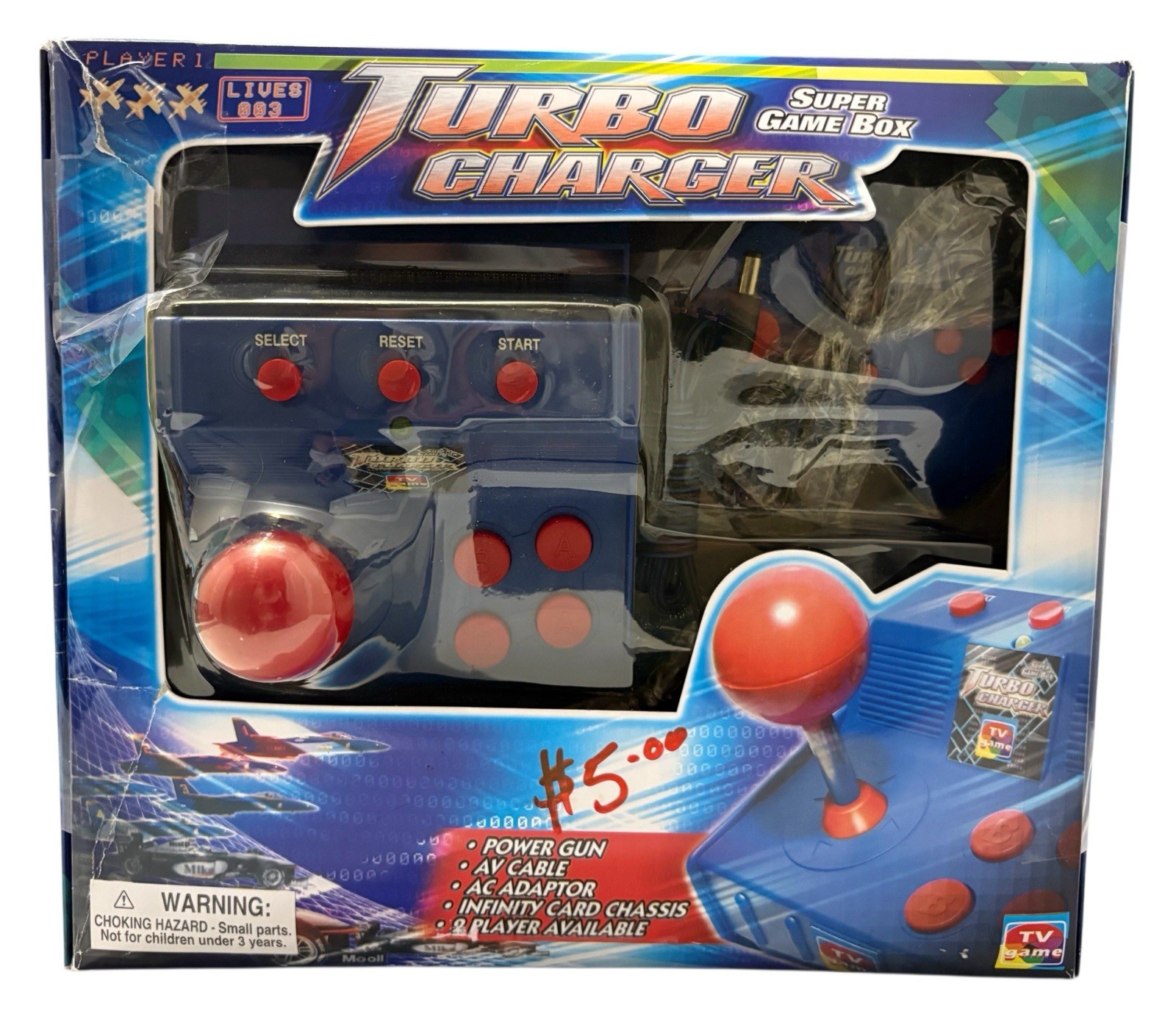 Turbo Charger Super Game Box TV Game Gaming System Blue NIB Retro Type
