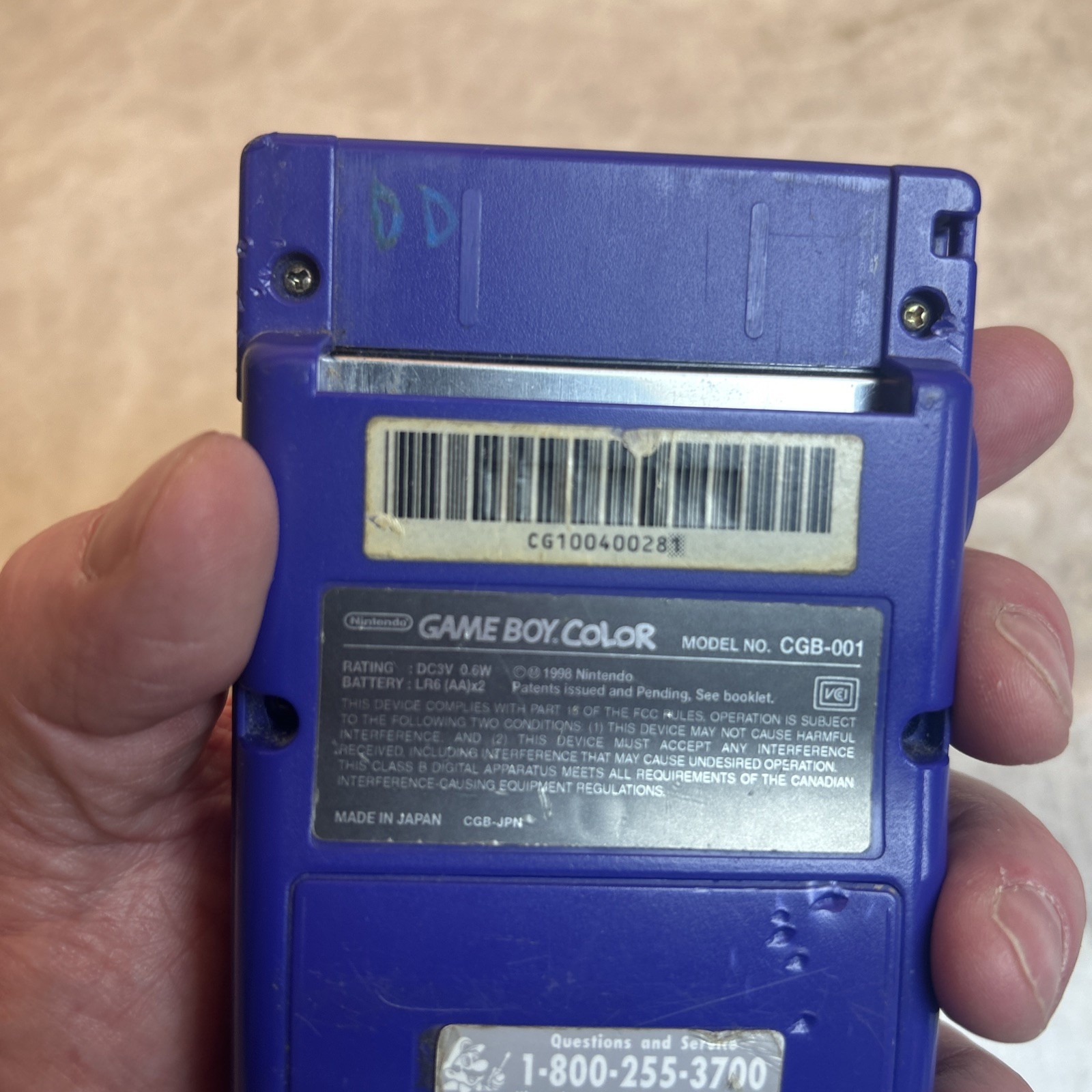 Nintendo Gameboy Grape Purple Tested Cgb-001