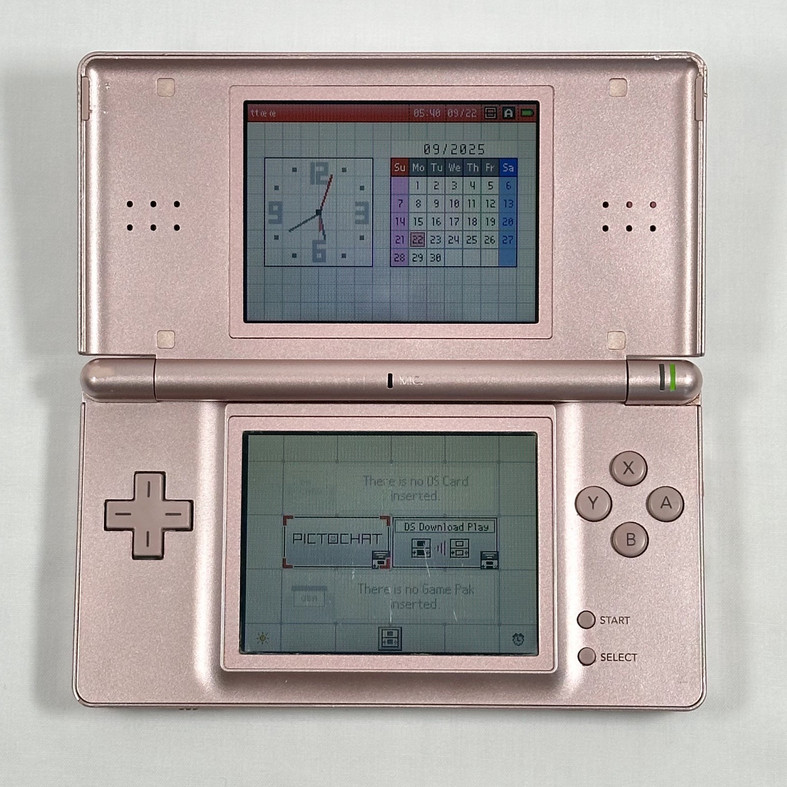 Nintendo DS Lite Metallic Rose Game Console – NO STYLUS & NO CHARGER – TESTED