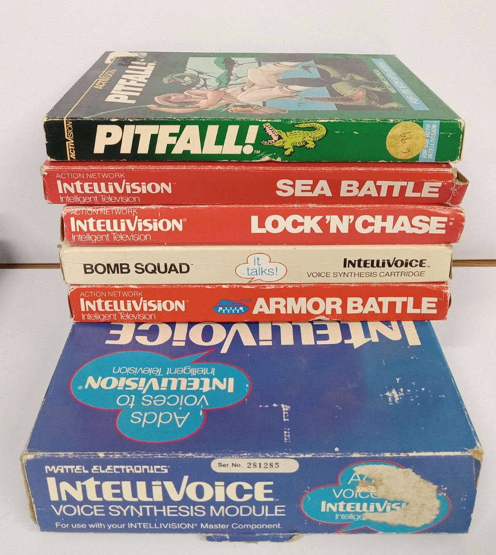 Mattel Intellivision Home Console Bundle w/ 15 Games + Voice Module – Tested, FF