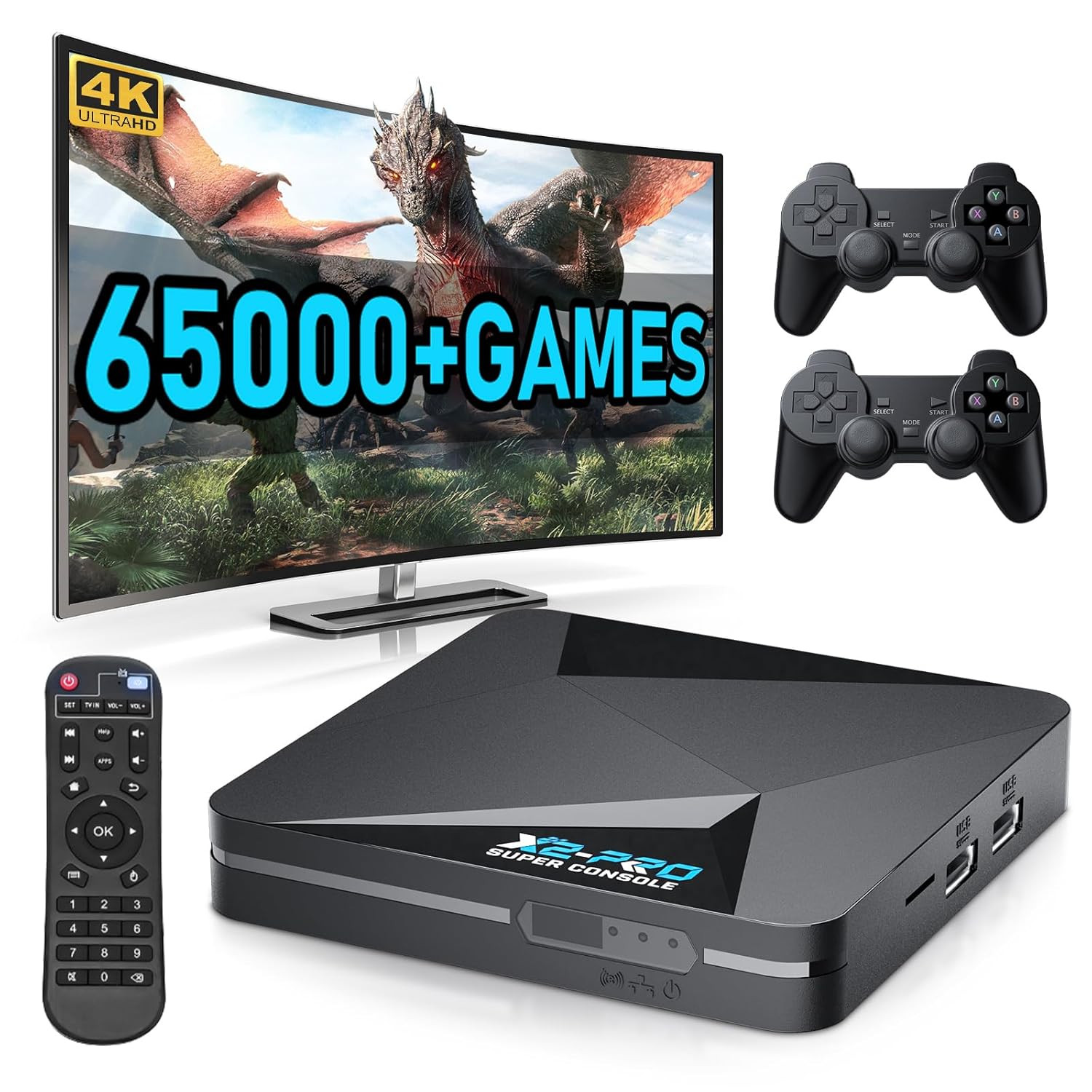 Retro Game Console Super Console X2 Pro Built-In 65000+ Games, Video Game Consol