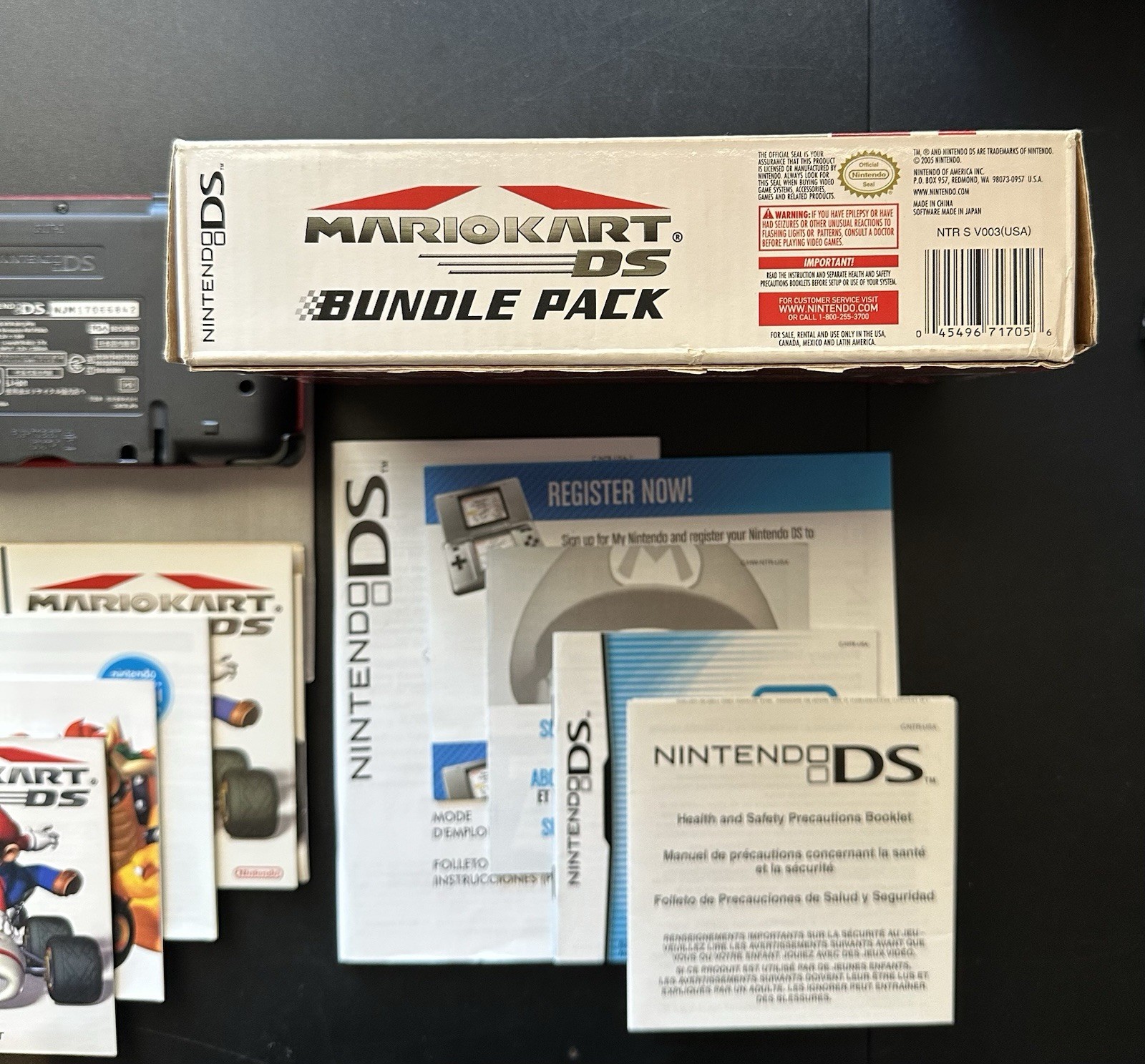 Nintendo DS Mario Kart Bundle Pack Hot Rod Red In Box Handheld Console System
