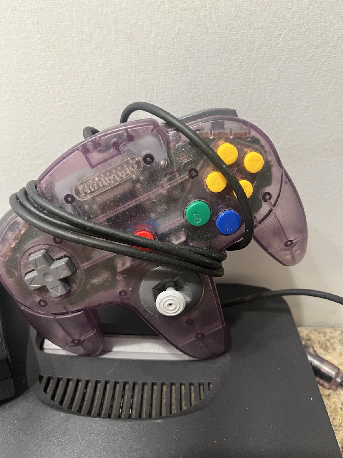 Nintendo 64 Black Console w/ Purple Controller, Power Adapter NTSC-U/C NUS-001