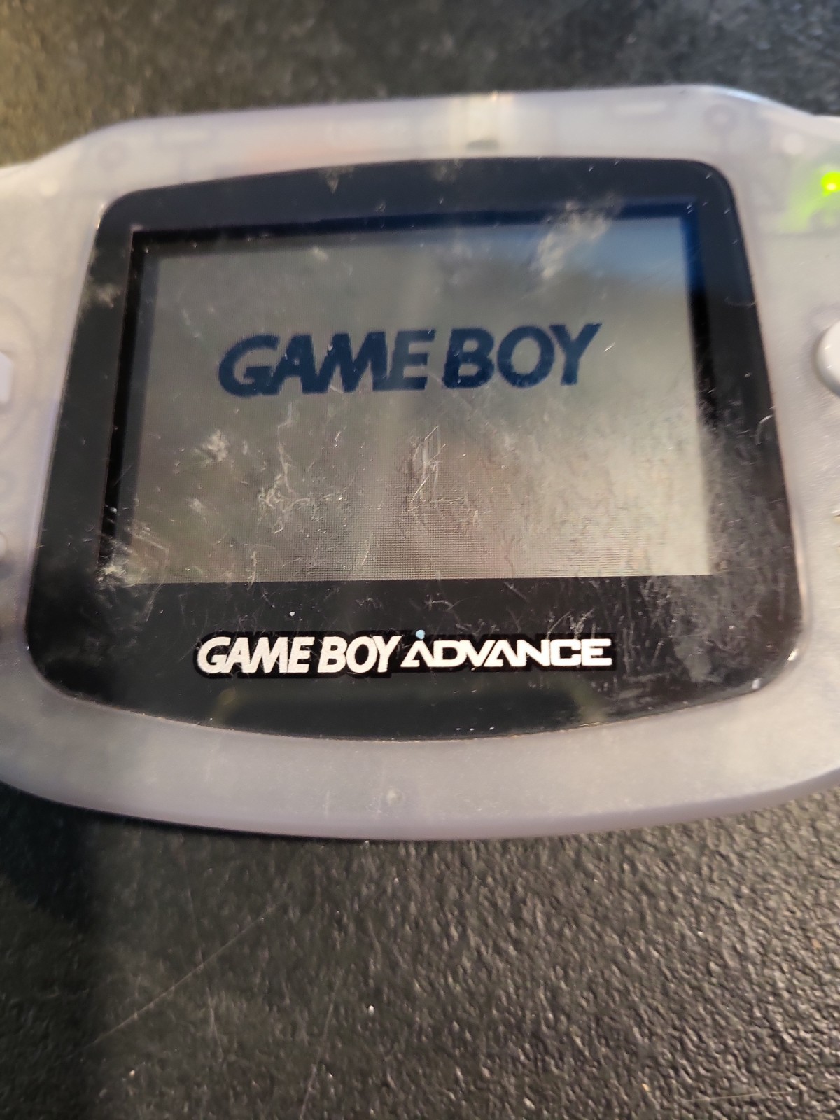 Nintendo Game Boy Advance Handheld Game Console AGB-001 Clear Tested To Power On
