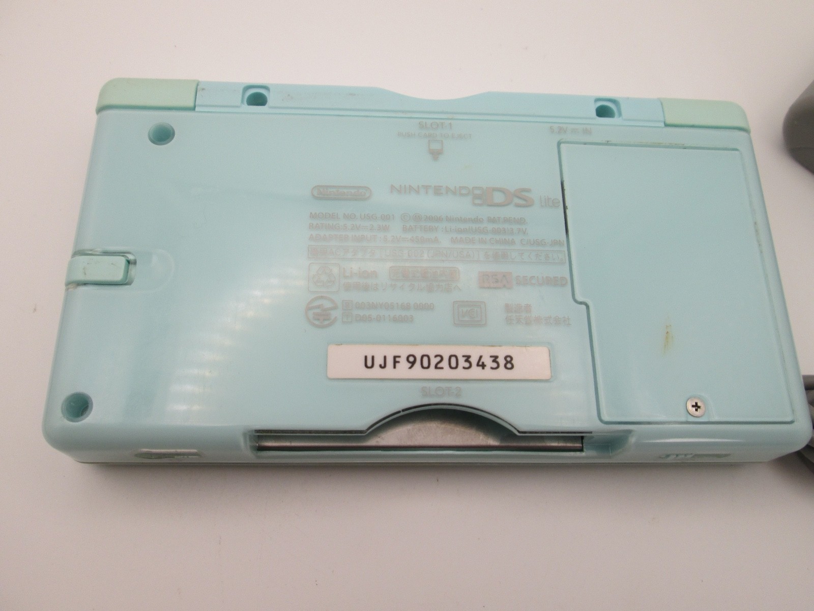 Nintendo DS Lite Powder Blue W/ Stylus Handheld System Model USG-001 – Tested