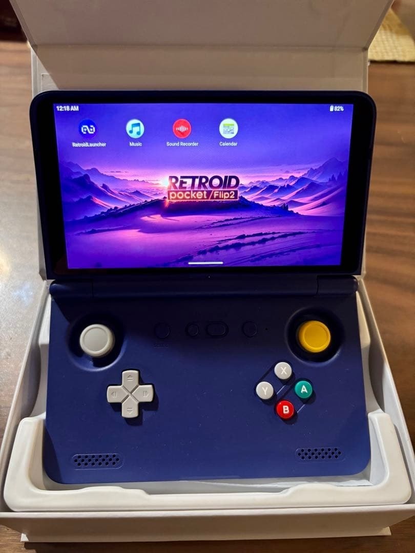 Retroid Pocket Flip 2 Blue Retro Android Handheld Game Console Mint from Japan