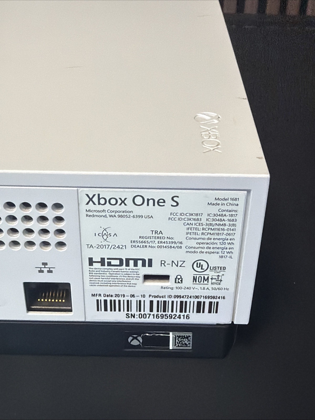 Microsoft Xbox One S Gaming System (Model 1681) 500 GB, Console Only – Tested