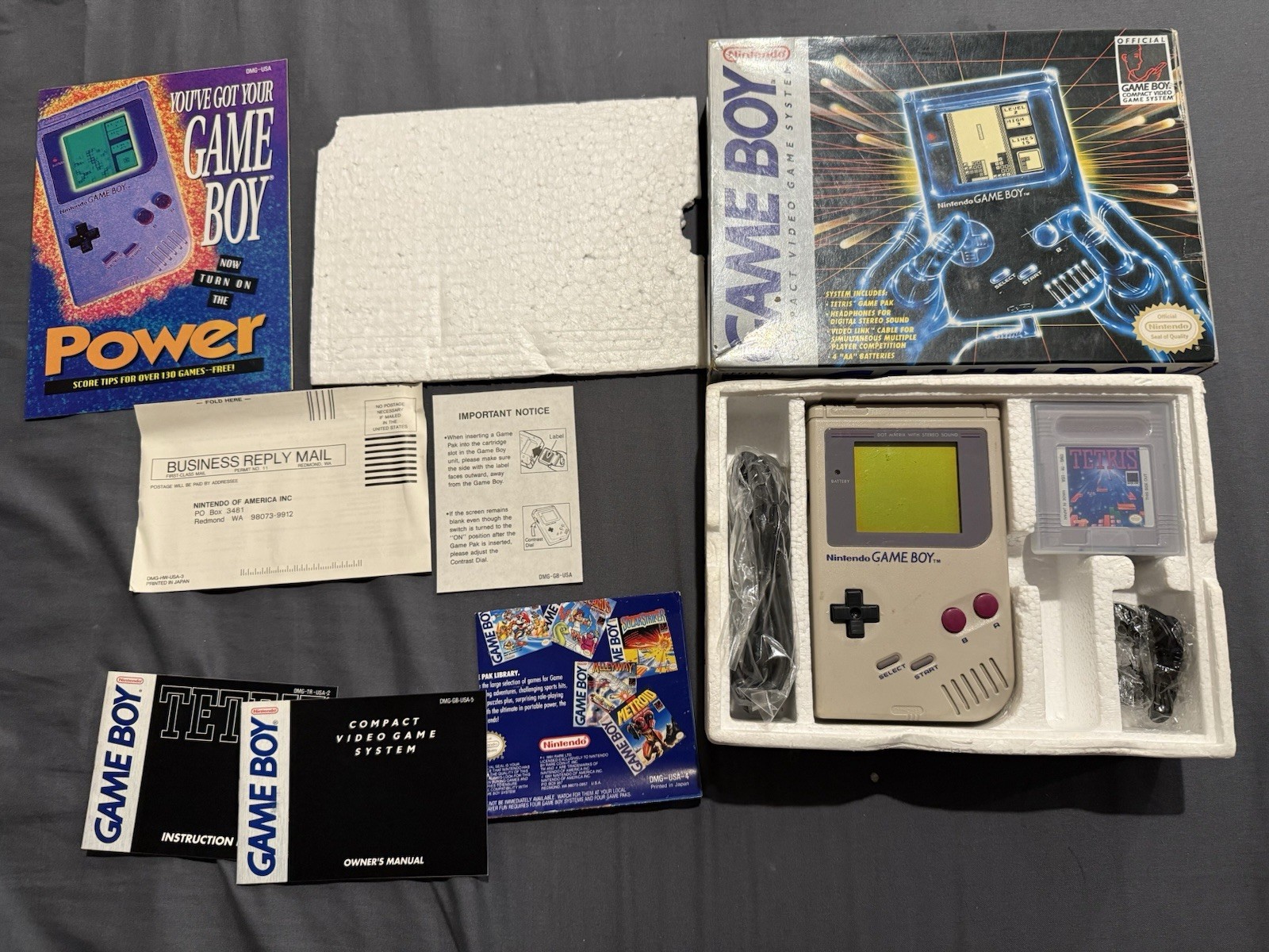 Nintendo DMG-01 Original Gameboy CIB With Tetris Tested Working Great Condition