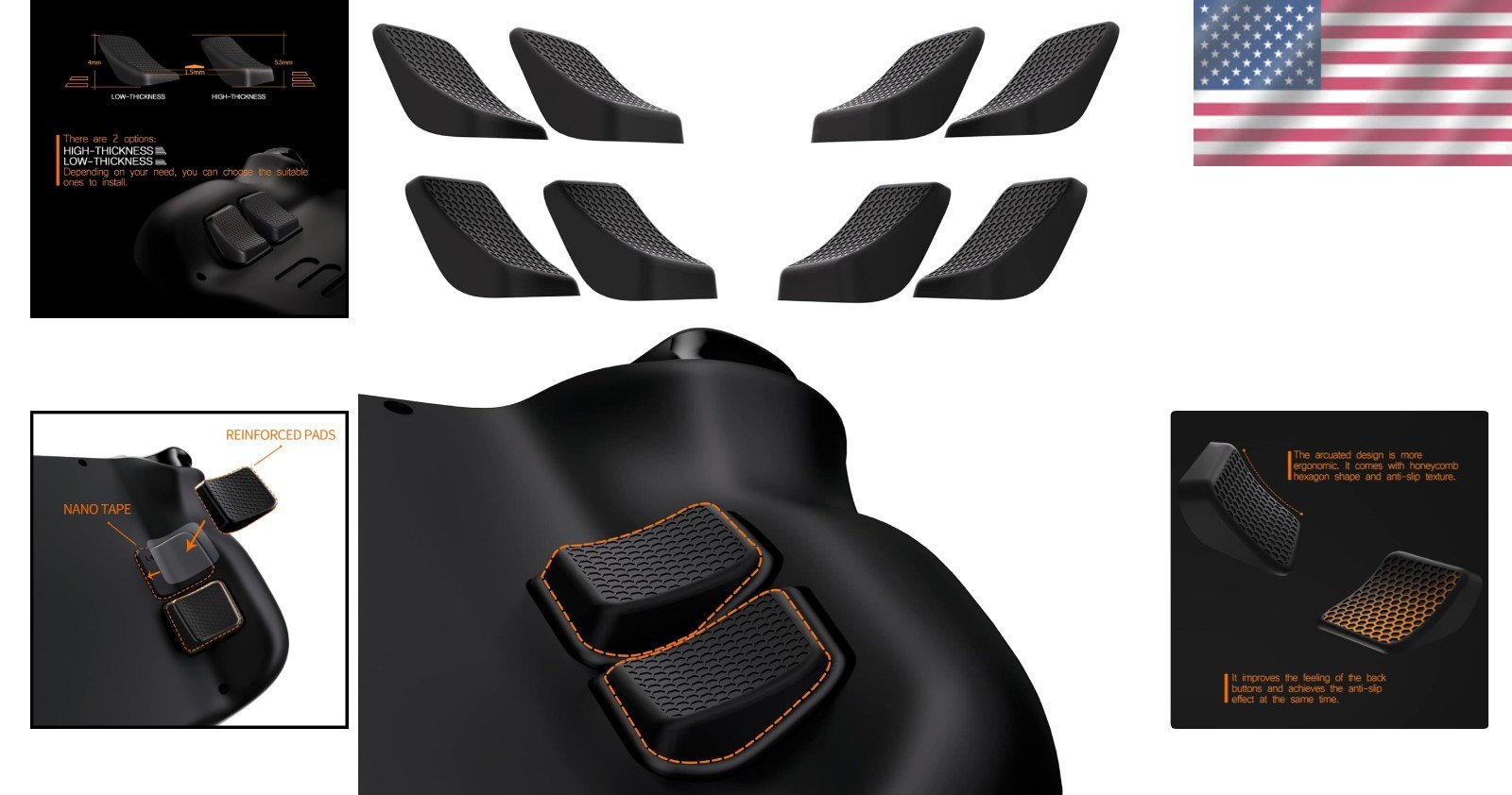 Ergonomic Back Button Enhancement Set for Steam Deck – 2 Thicknesses Available