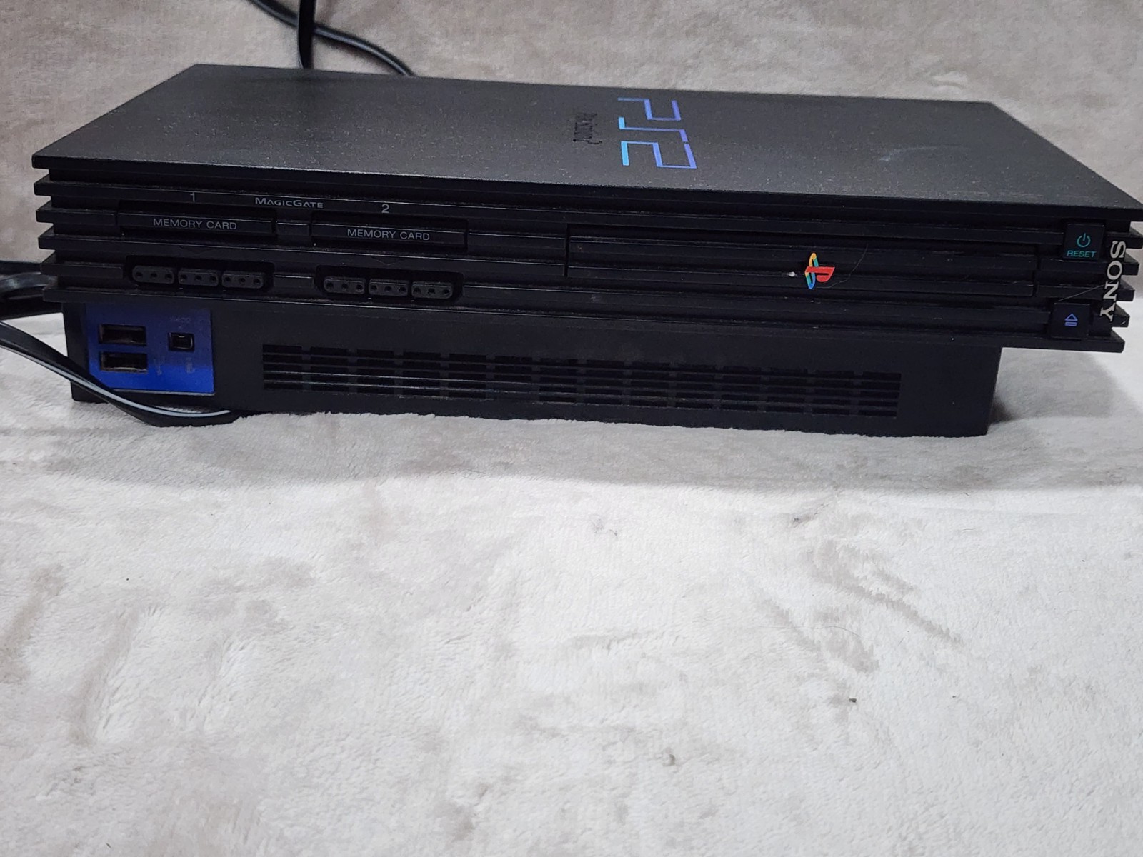 Sony PlayStation 2 PS2 Black Console 2 Controller Cable Untested PLEASE READ