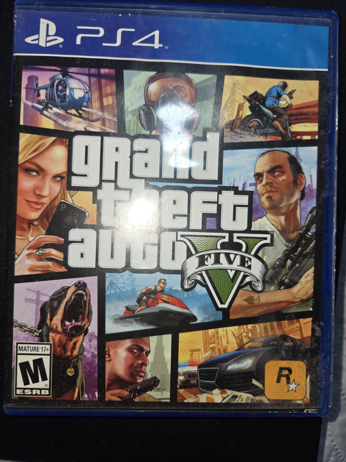Sony PlayStation 4 PS4 500GB Black Console w/ Power Cord + GTA V