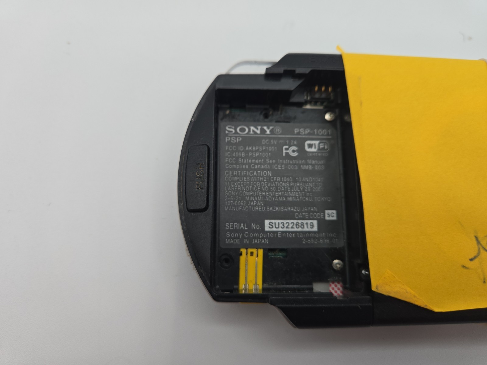 Sony PlayStation Portable PSP-1001 – Black; Parts/Repair No Power