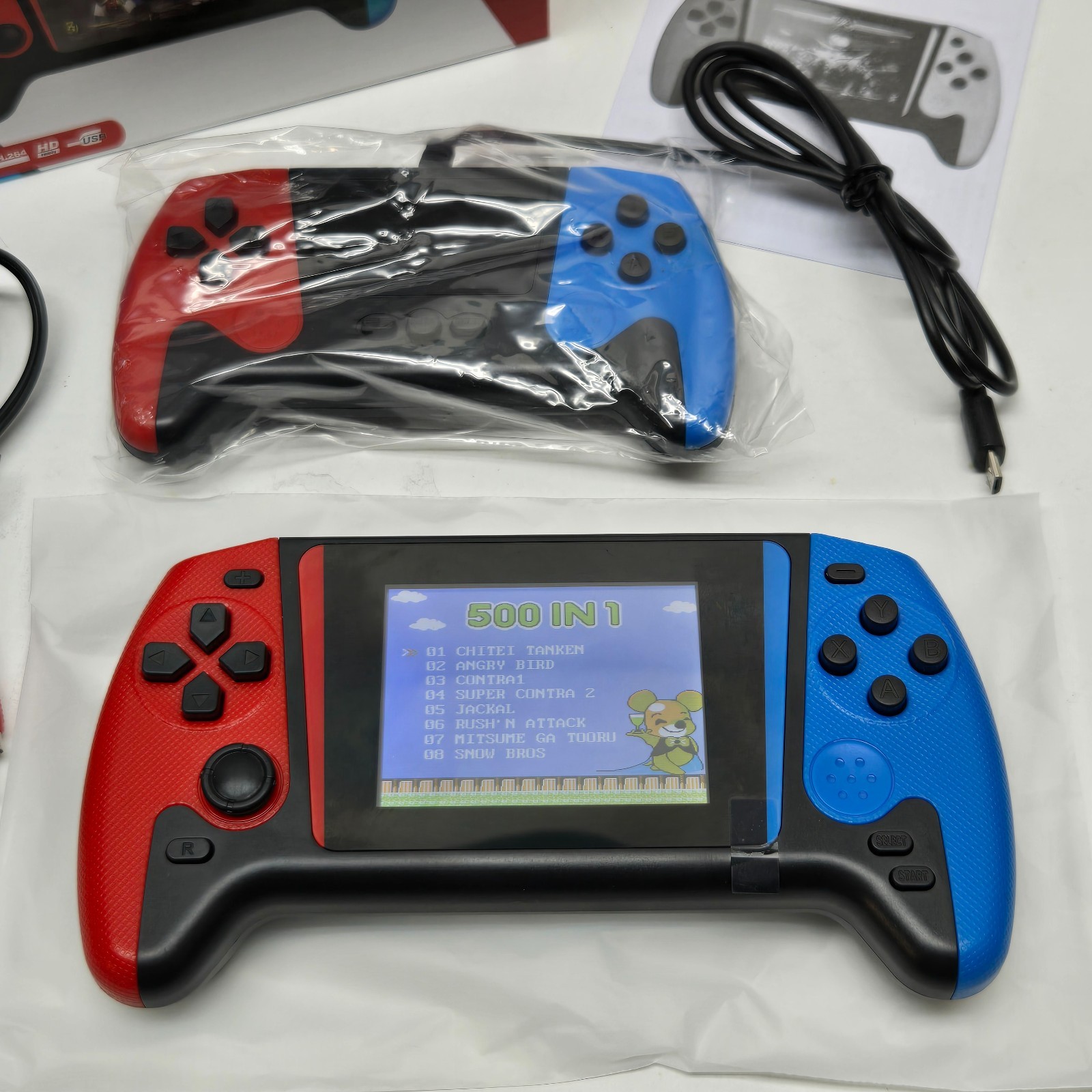 Handheld Gaming Console 3.5″ Portable 500-in-1 Classic Retro Games TV Connection