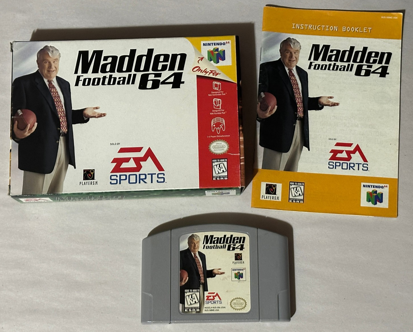 Nintendo 64 N64 Console Bundle with Controller + Madden 64 in Box *TESTED*