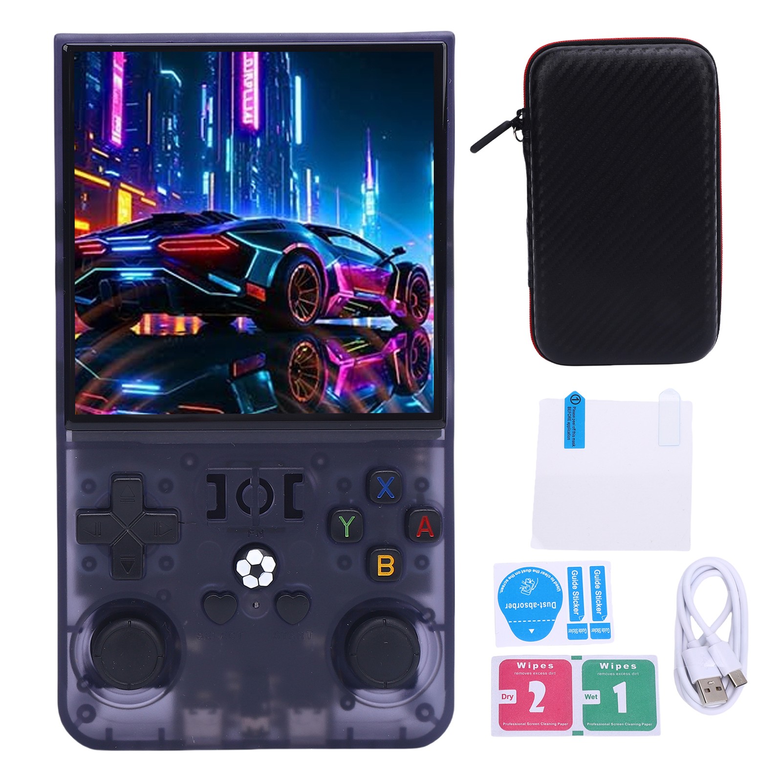 Portable Handheld Video Game Console Translucent Grey 4 Inch Screen 4000mAh