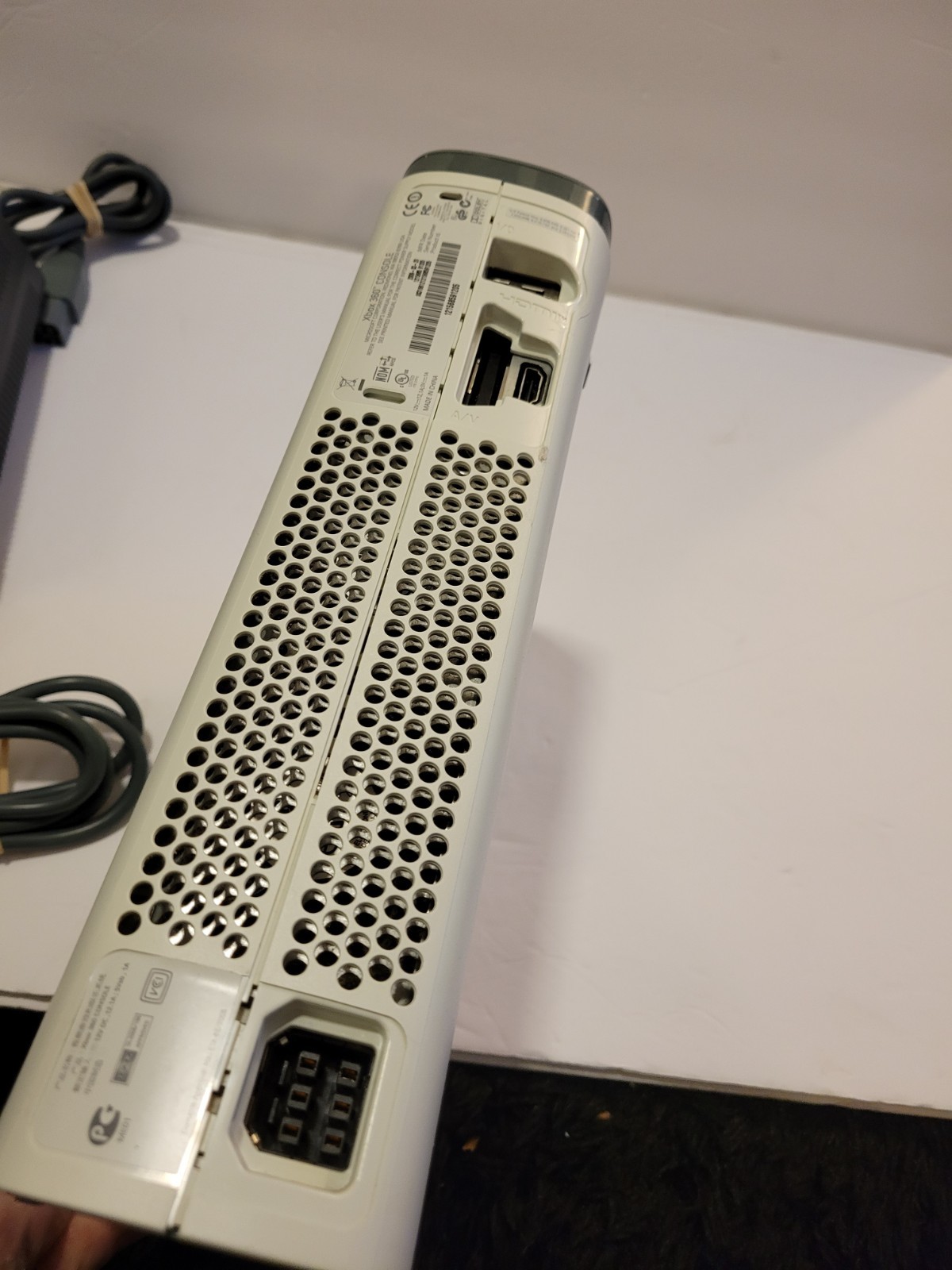 Microsoft Xbox 360 Console System With Power Cable Cord 60GB White Tested