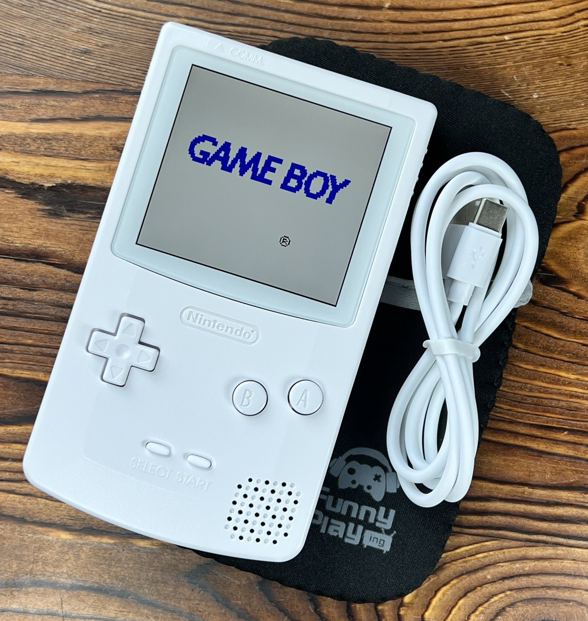 White 💎 FPGBC Gameboy Color GBC Funnyplaying XL IPS Screen USB-C Console