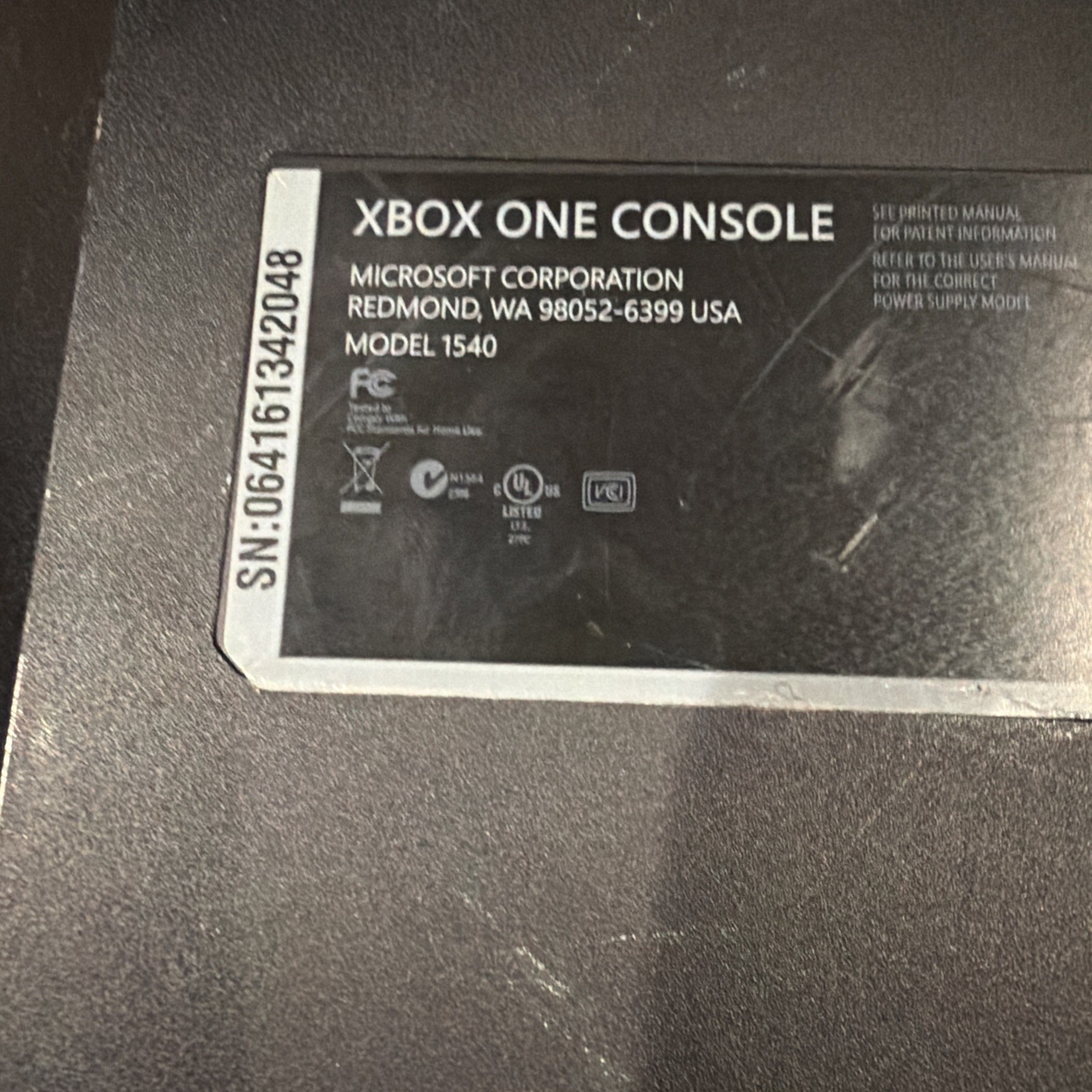 Microsoft Xbox One Console Only 500GB – Black 1540 Condition Unknown