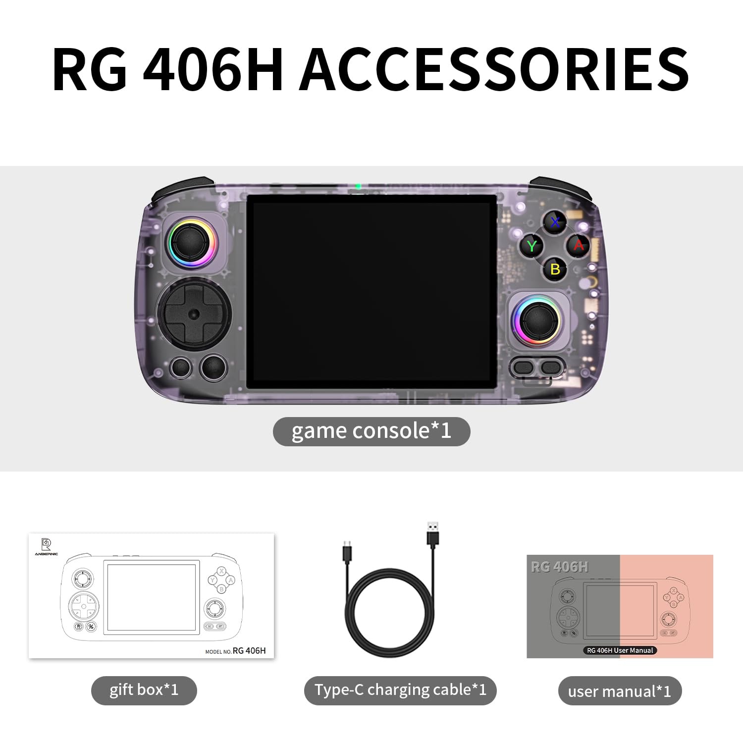 RG 406H Retro Handheld Game Console 4» IPS Screen Android 13 System Built-in…