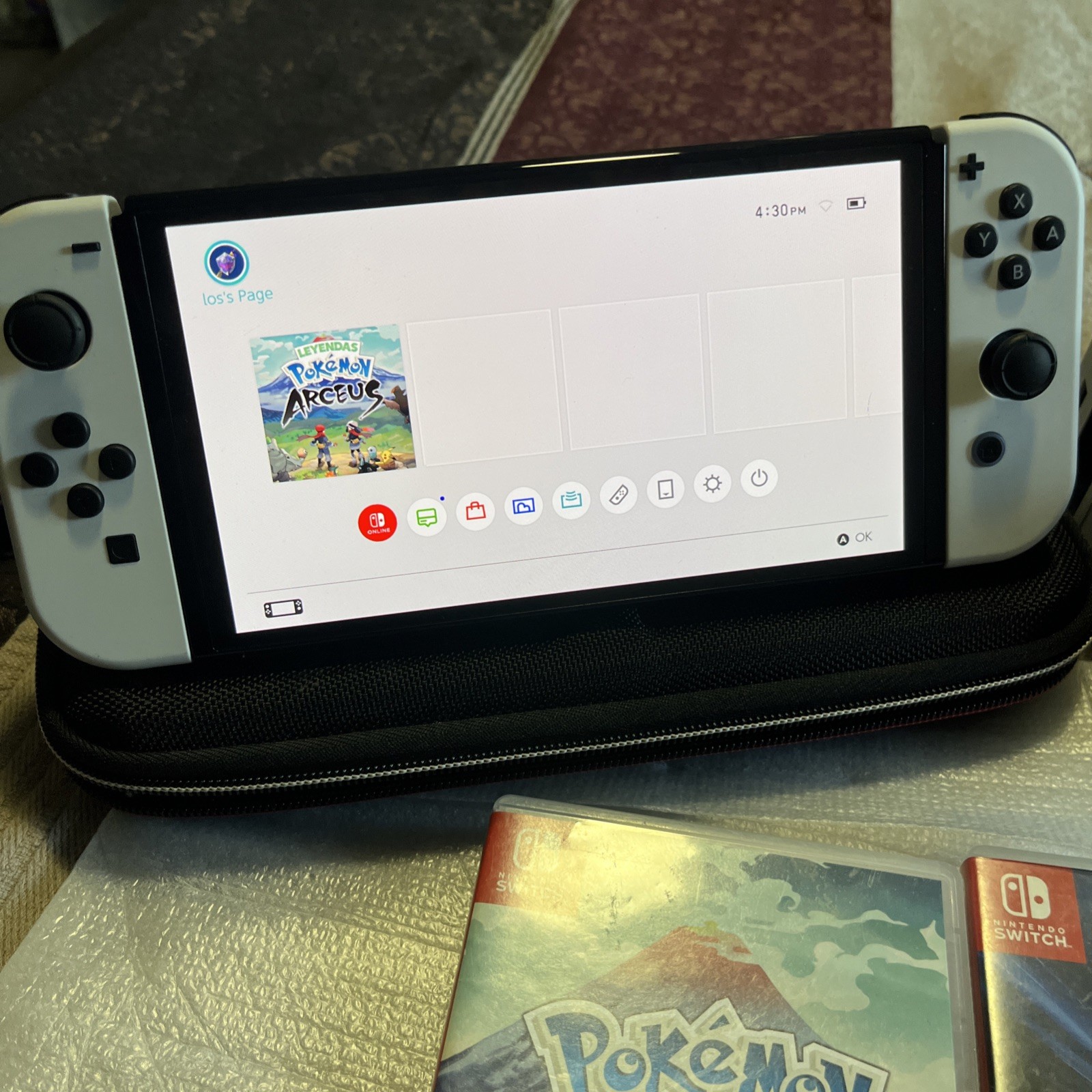 Nintendo Switch OLED White Bundle 128GB Pokémon Arceus & Brilliant Diamond Works