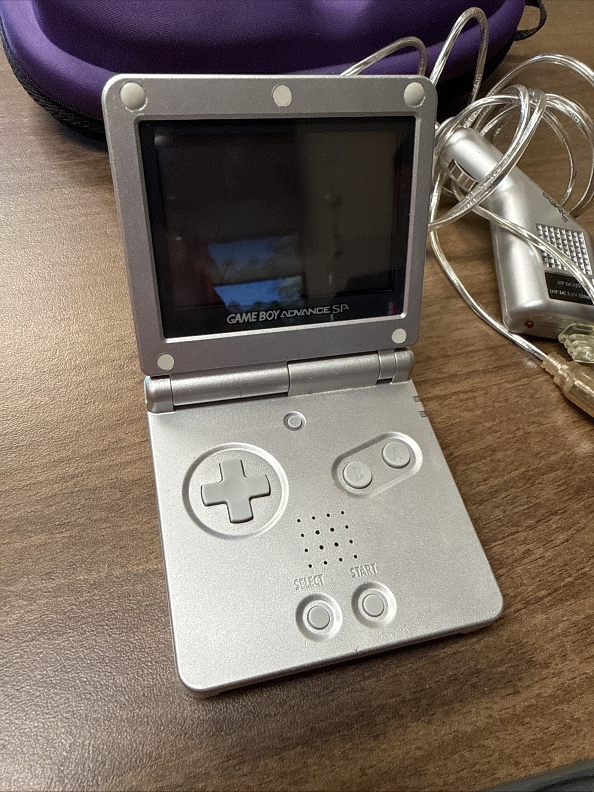 Nintendo Game Boy Advance SP Handheld System – Silver , Games, Case, Charger