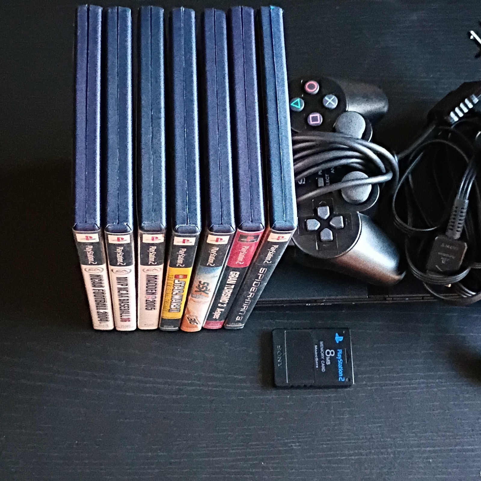 PS2 Slim Console Spiderman 3 Bundle: 7 Games, Controller & Memory Card (Tested)