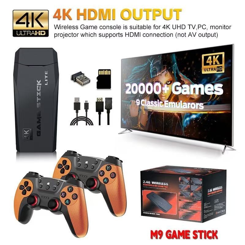 M9 Retro Game Stick, Retro Video Game Console 64GB with Built in 20000+ Retro