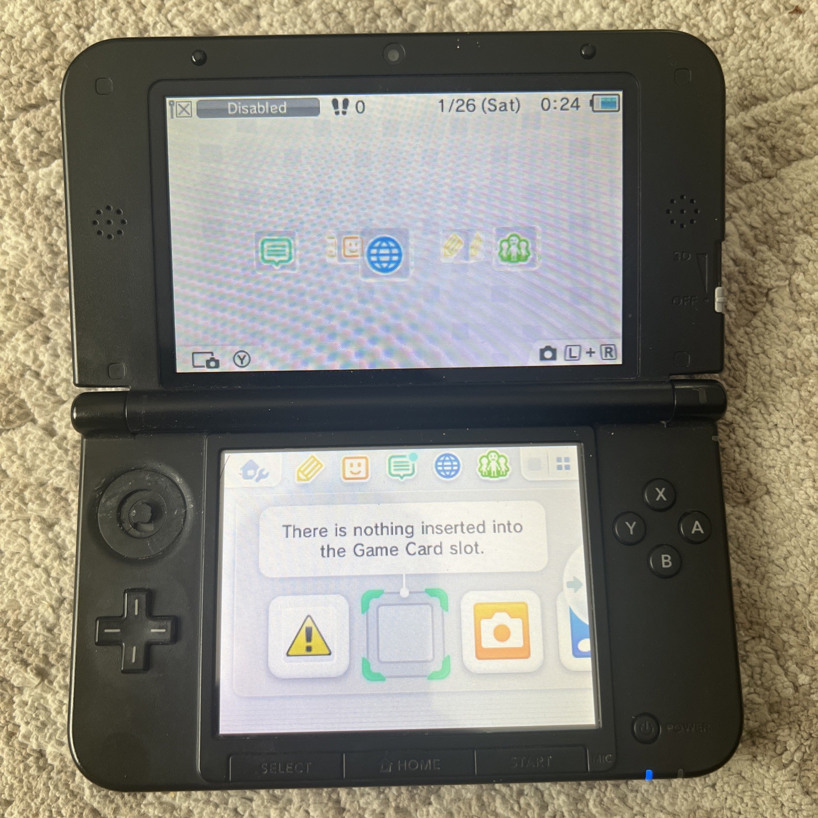 Nintendo 3DS XL Blue Black Handheld Console System Bundle Bag Games Manual WORKS