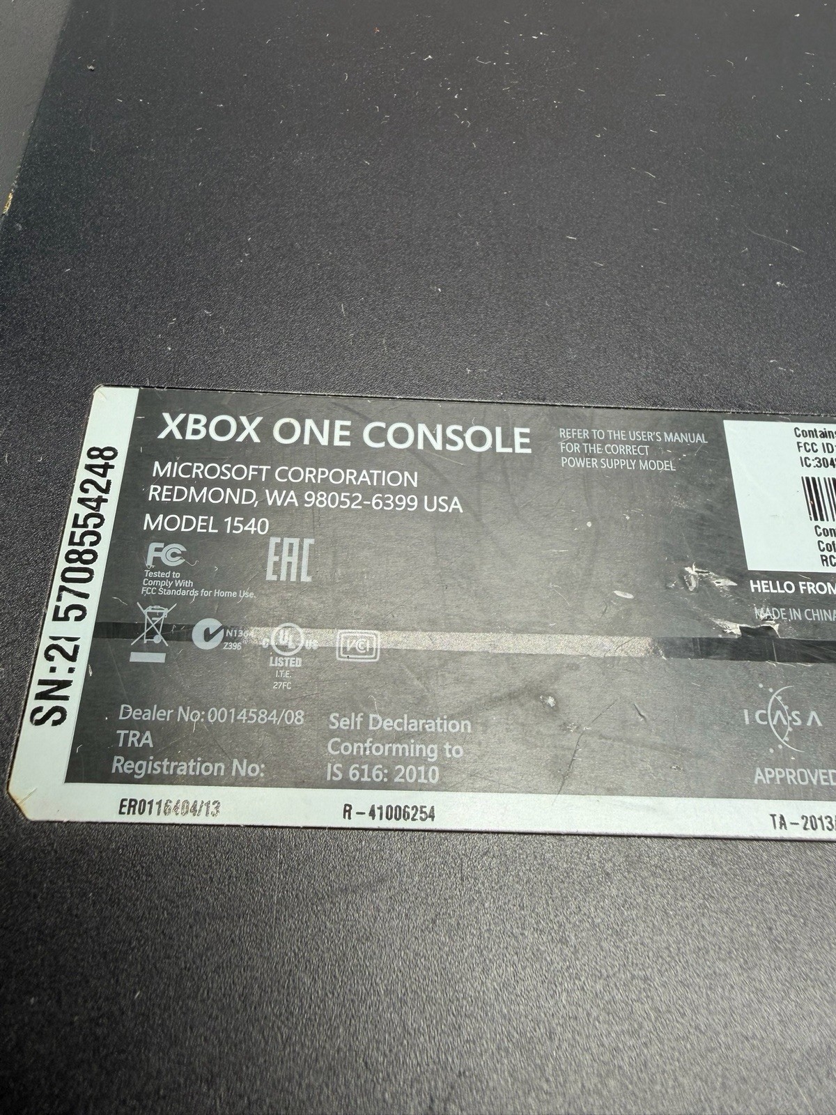 Microsoft Xbox One 500GB Console FOR REPAIR/FOR PARTS ONLY