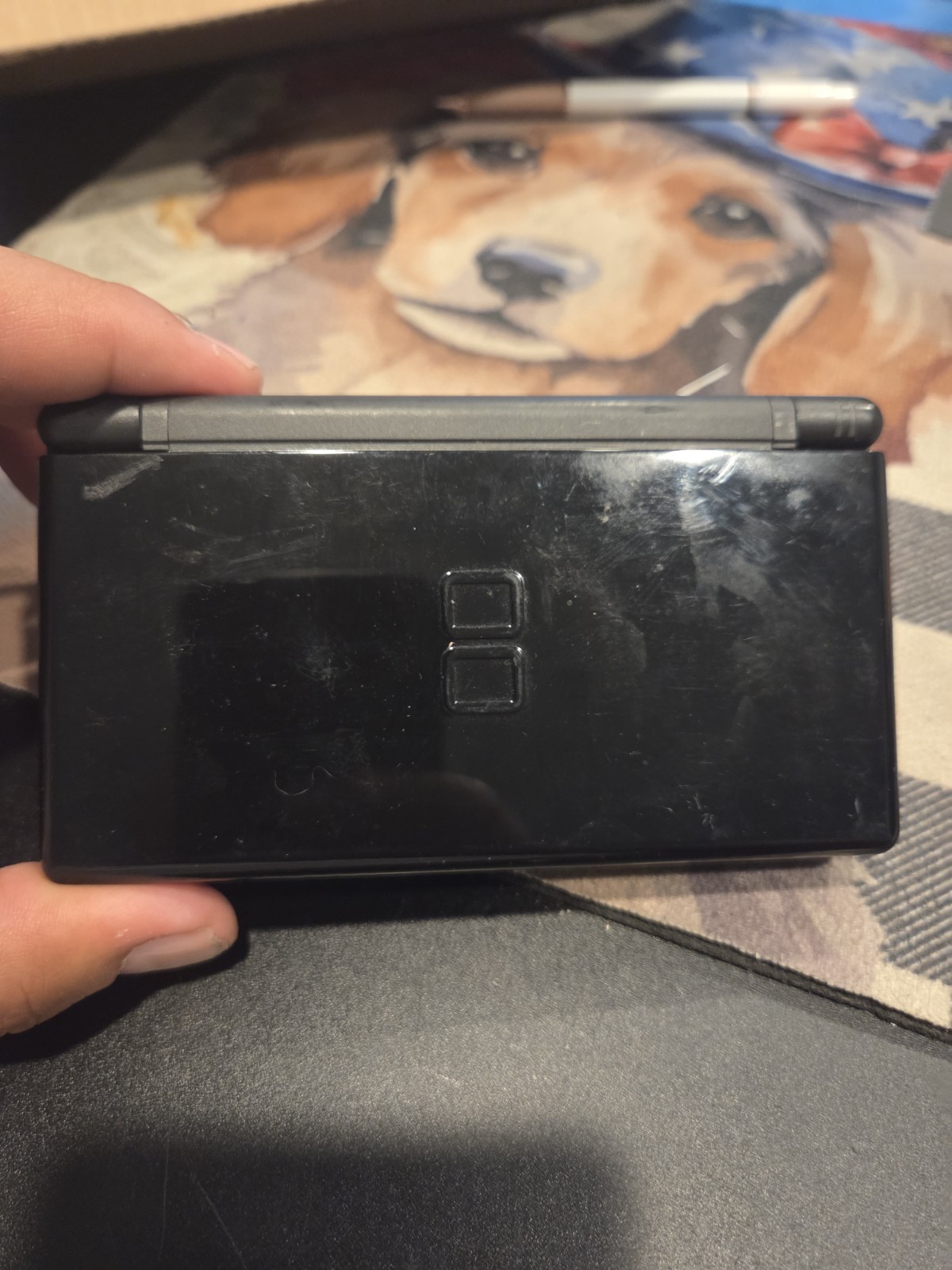 Nintendo DS Lite USG-001 (JPN) Black Handheld Console w/ Stylus Pixel Damage