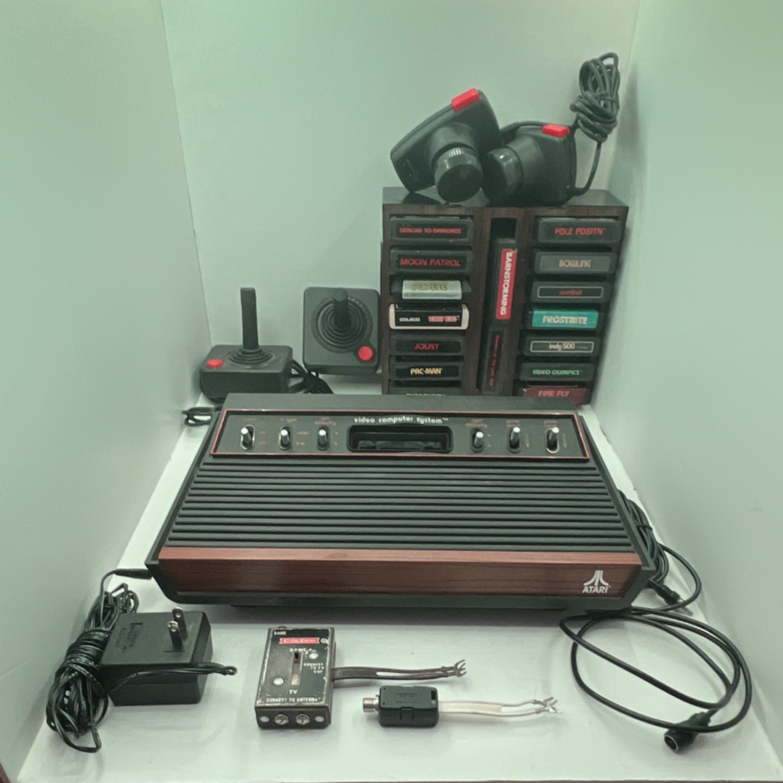 Atari 2600 CX-2600 Console Bundle w/ Joysticks, Paddles & Game Cartridges