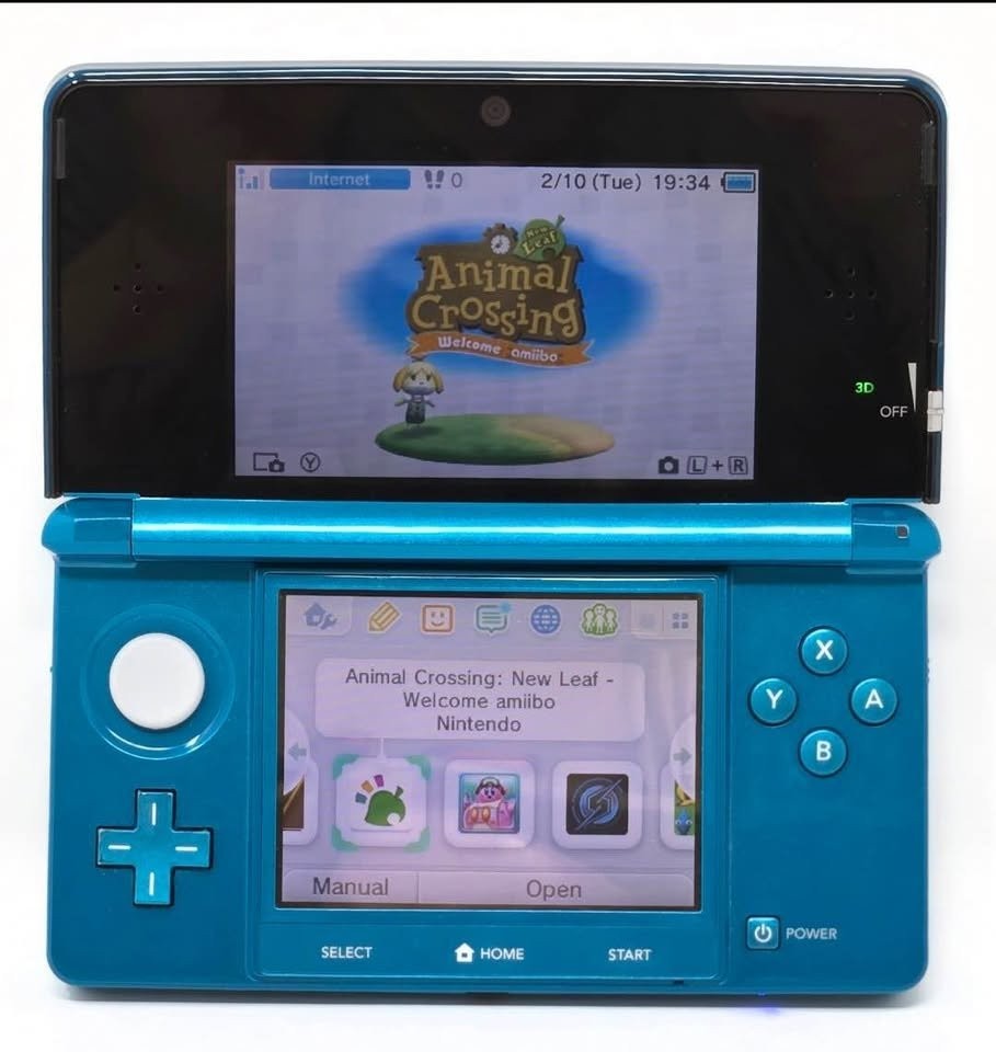 Nintendo 3DS Aqua Blue Console – Pristine Condition, (Region-Free Upgraded)
