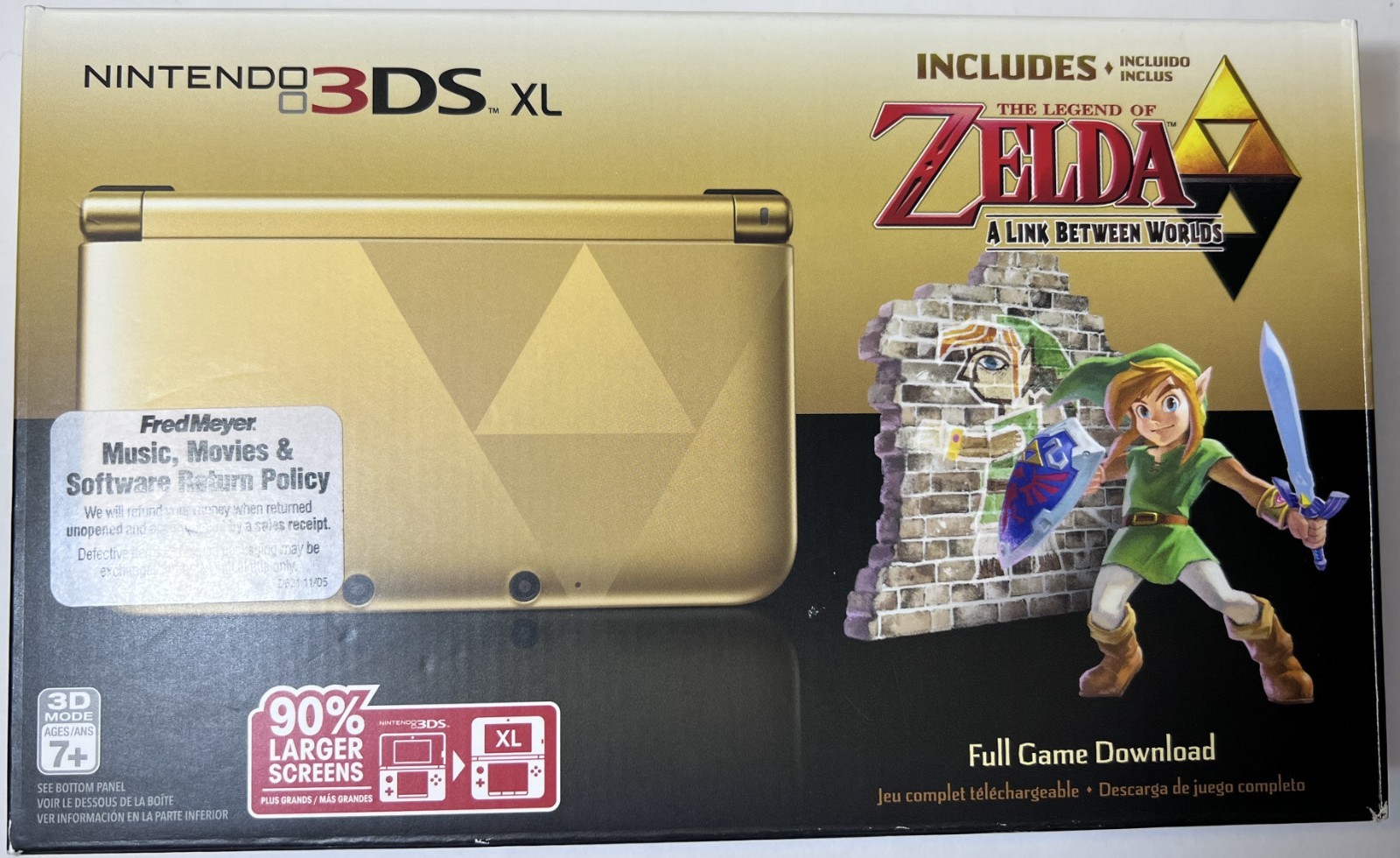 Nintendo 3DS XL Legend of Zelda Link Between Worlds Limited Edit CIB Gently Used