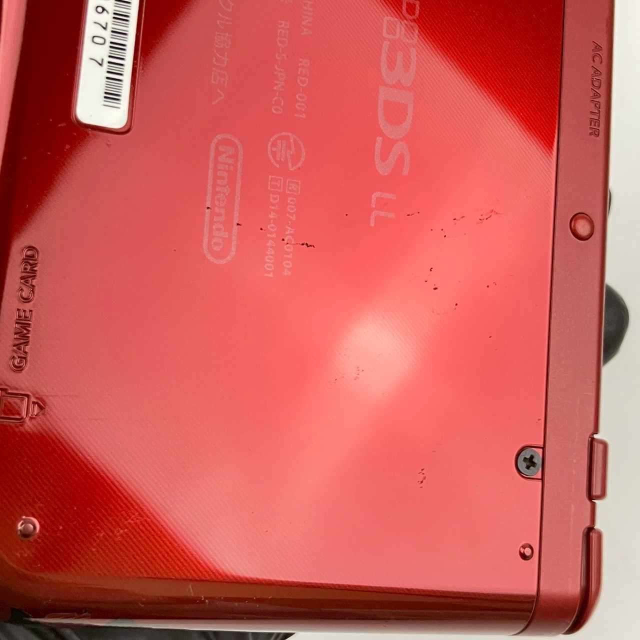 Bottom IPS Nintendo new 3DS LL XL Metallic Red Console Region Japanese Only gg0