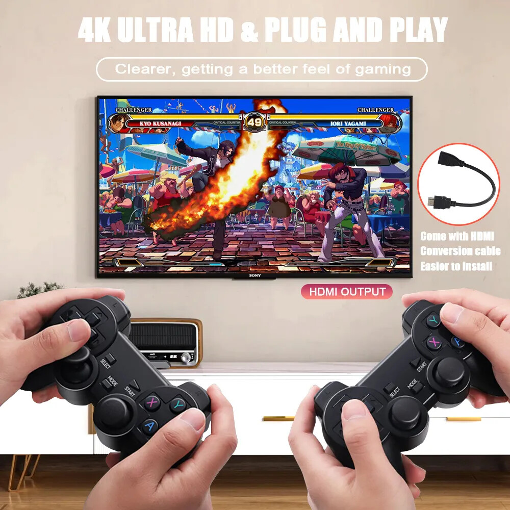 Retro gaming + dual wireless controllers thousands of pre-installed classic game