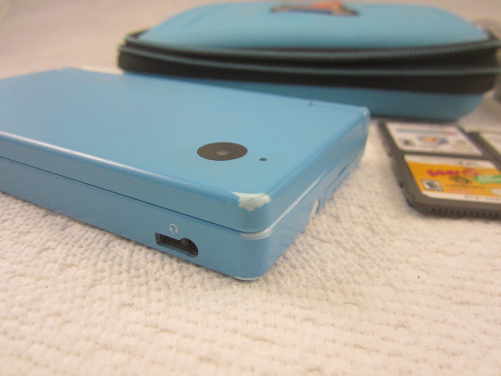 Nintendo DSi Blue Console Bundle 6 Games Storage Case Stylus Tested Charger
