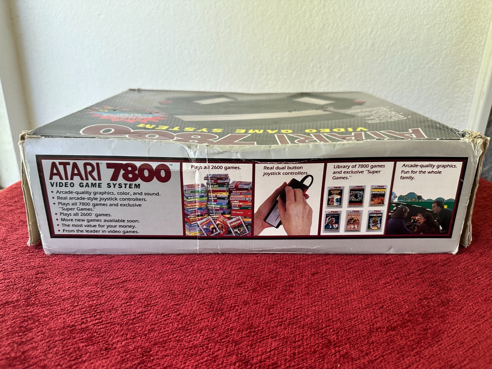 Vintage Atari 7800 Video Game Console Complete In Box 2 Controllers Works Great!