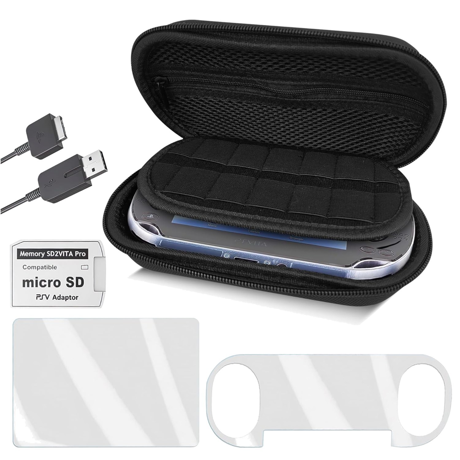 Comprehensive PS Vita 4-in-1 Protection Kit: Case, Chargers & Storage Solution