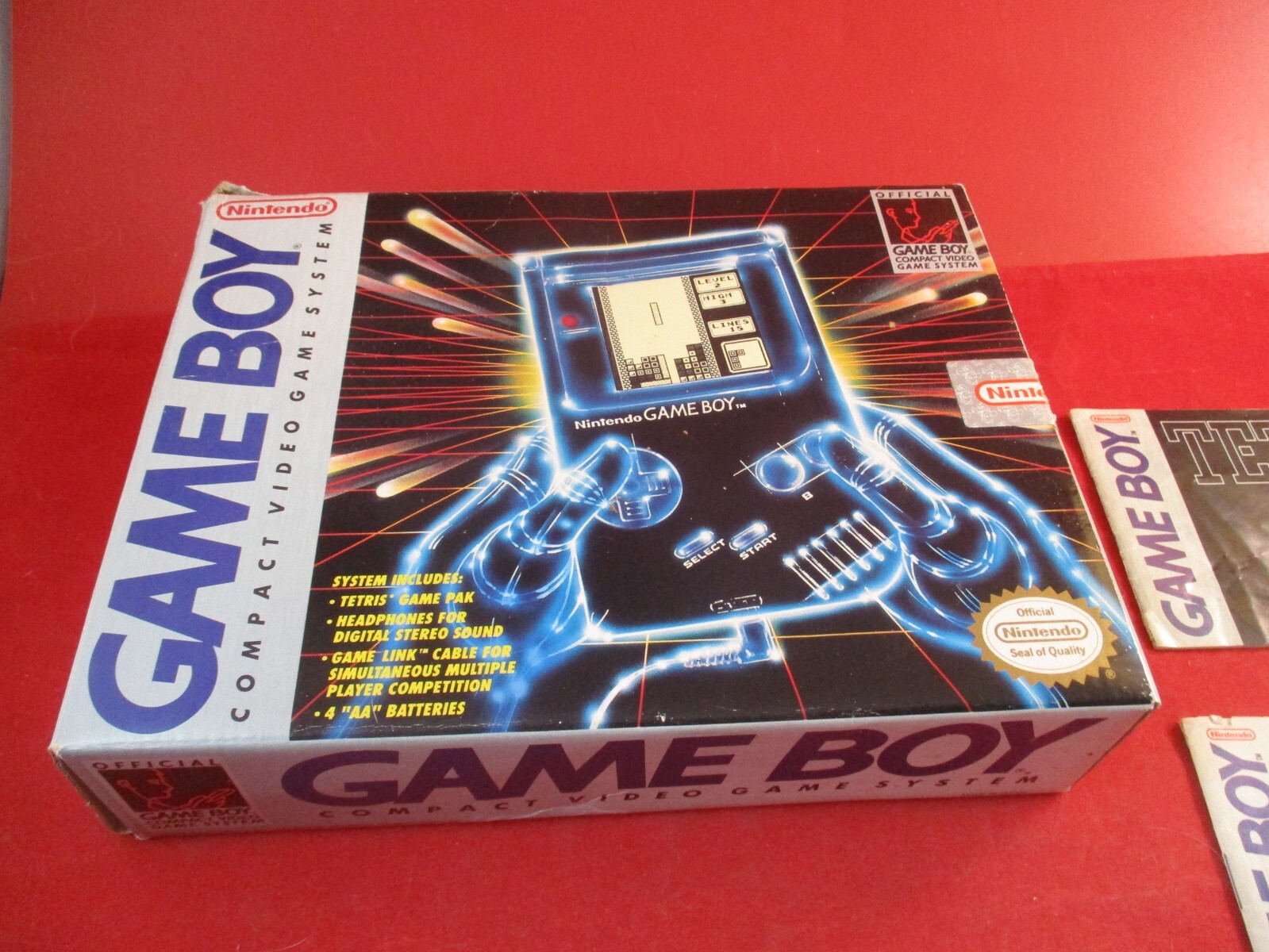 Original Nintendo Game Boy Console System Near Complete w/ Box manual Tetris