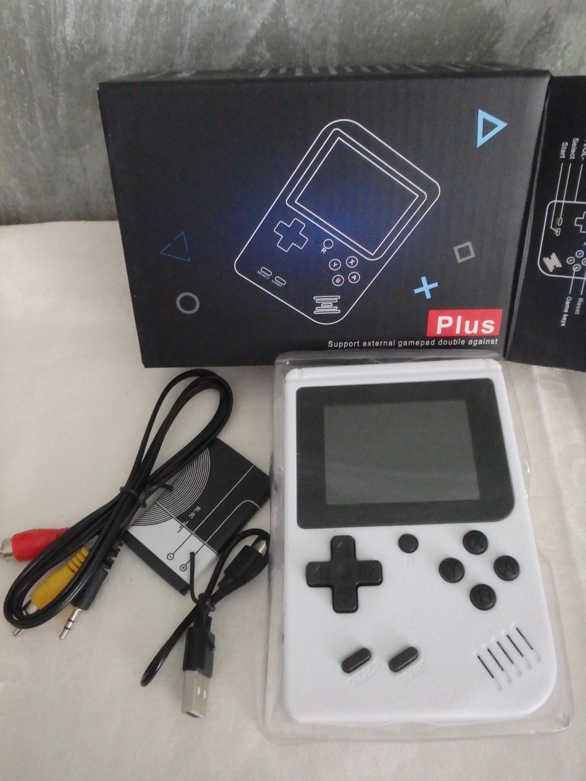 Game Box Plus 400 in 1 Handheld Gamepad – NEW 400 Preloaded Games Color White