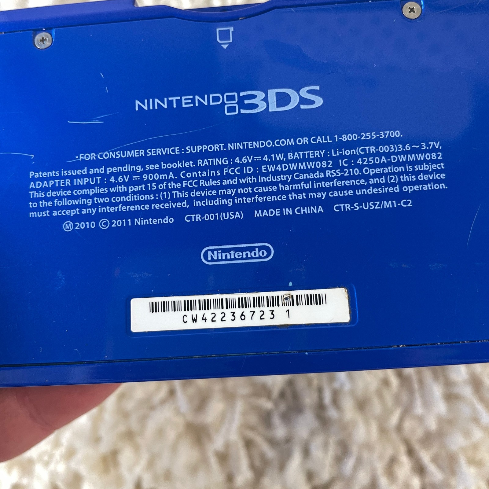 Nintendo 3DS Cobalt Blue Luigi Edition Handheld Handheld Console CTR-001 Tested