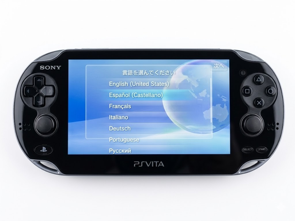Sony PS Vita Wi-Fi Model PCH-1000 Crystal Black Console Full Set + OLED Screen
