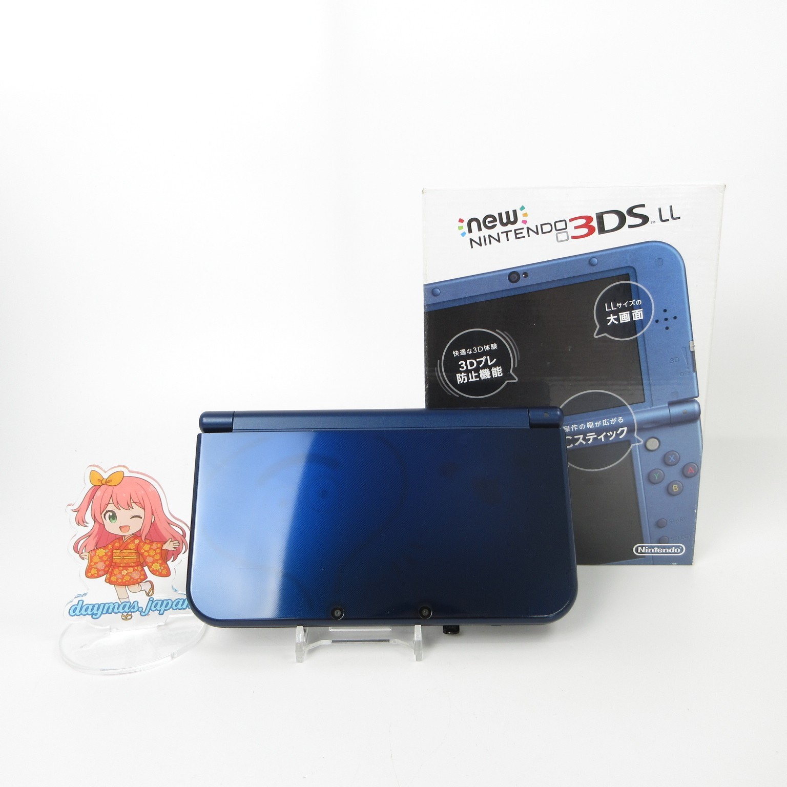 【Very Good】Top IPS Nintendo New 3DS LL XL Metallic Blue Console Japan Ver. #Arr0
