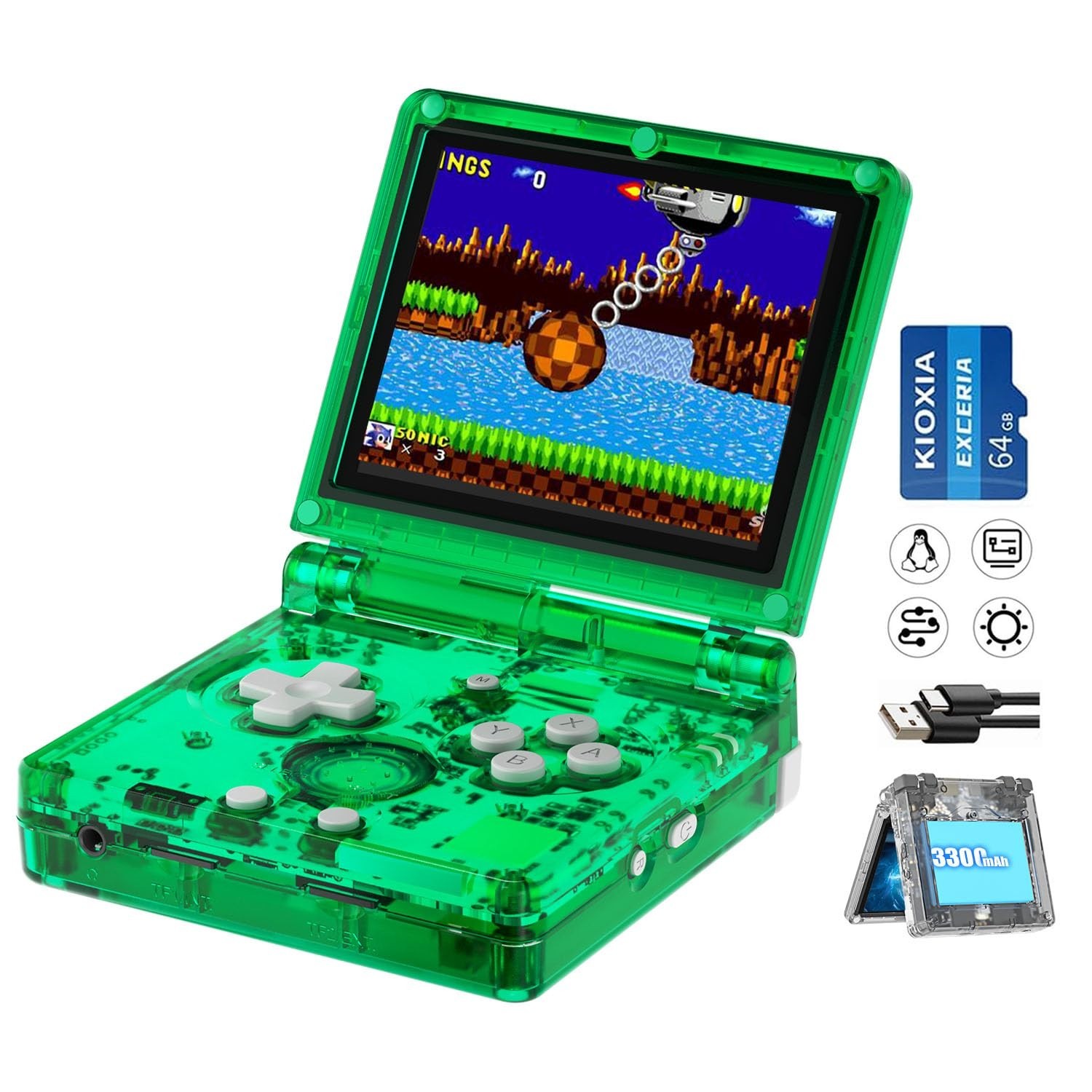 RG35XXSP Retro Handheld Game Console – 64GB, 5532 Games & Bluetooth Support
