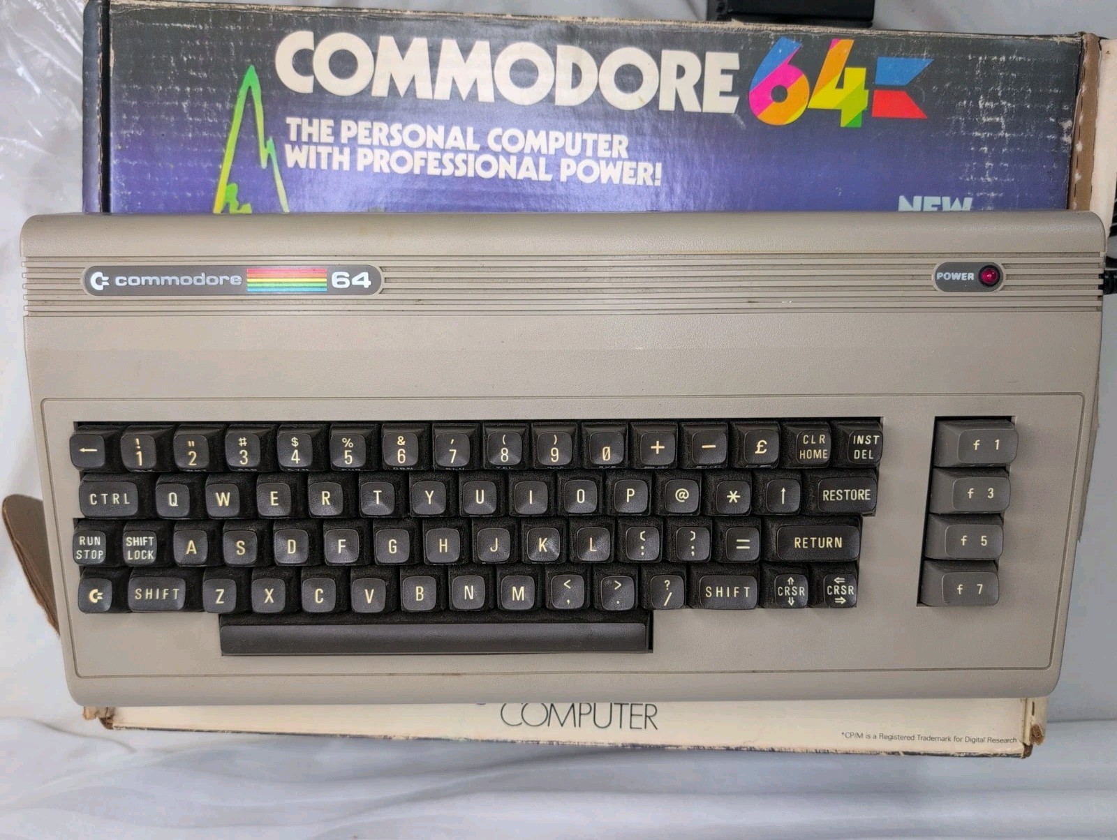 Commodore 64 Vintage Computer Untested With Box Matching Number Manual & Cords