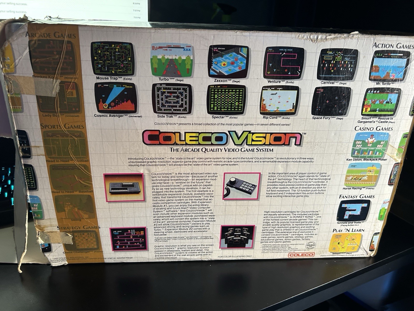 ColecoVision Video Game System Console Model 2400 w/ Controllers -Tested