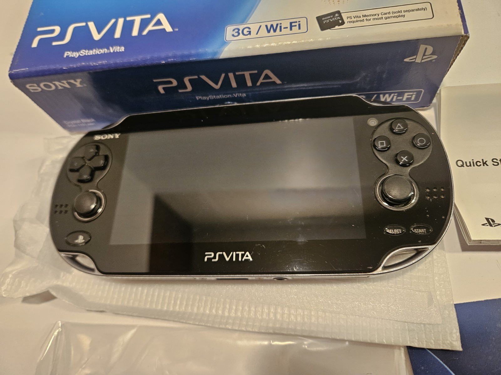 Sony PlayStation Vita Black Handheld Game Console In Box 3G Wifi Model + 16GB